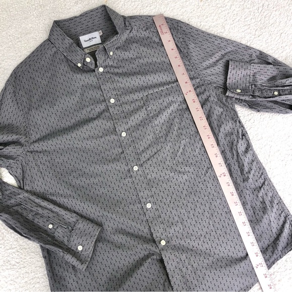 Goodfellow shirt hammer print button down long sleeve men’s XL gray & blue - Picture 9 of 9